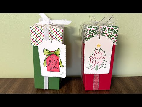 12 Days of Christmas Craft Along - Day 5 - Tall Lidded Gift Box & Tag