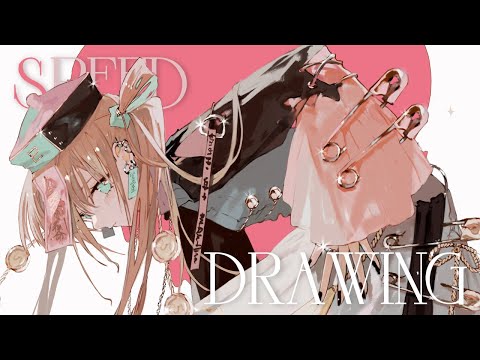 ♥A╎Speed drawing イラストメイキング 365倍速 字幕解説☽