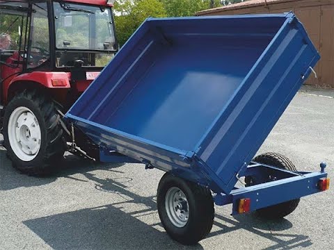 farm tractor hydraulic tipper trailer with handbrake ; box trailer with side tipper