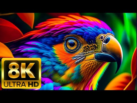 Wild Birds - 8k (60 fps) Ultra HD - con sonidos de la naturaleza (colores dinámicos)