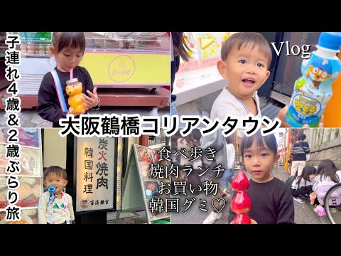 大阪コリアタウンを子連れでぶらり♪（コリアンタウン/食べ歩き/焼肉ランチ/雑貨/Vlog）