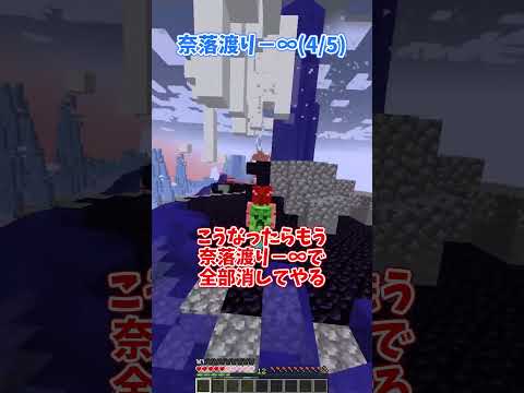 氷渡り∞vsマグマ渡り−∞vsTNT渡り∞vs奈落渡り−∞【ゆっくり実況】【Minecraft】#しなもん