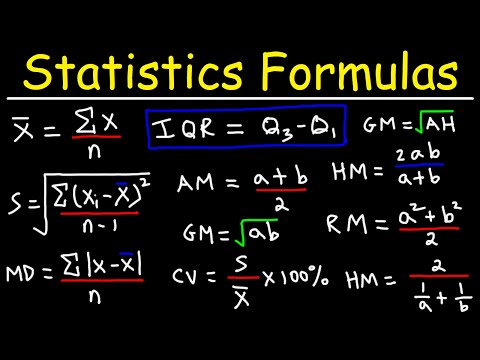 Statistics - Formulas and Equations