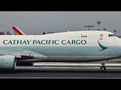 【4K】現役ジャンボジェットが目の前に Cathay Pacific Cargo B747-8F