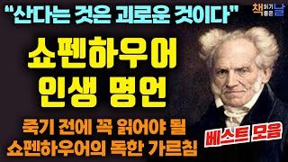 쇼펜하우어를 빼고 인생을 논하지 마라, 산다는 것은 괴로운 것이다,  쇼펜하우어 인생 명언 베스트 모음, 오디오북 책읽어주는여자, korean audiobook