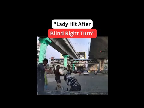 Lady hit after blind right turn! Get proof ready with Woodman Dashcam - buy now