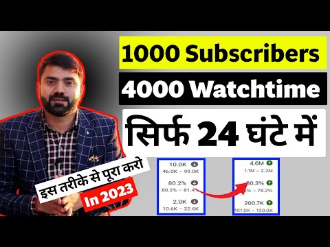 4000 Hrs Watchtime & 1000 Subscribers सिर्फ 24 घंटे में 😱 100% Real 🔥