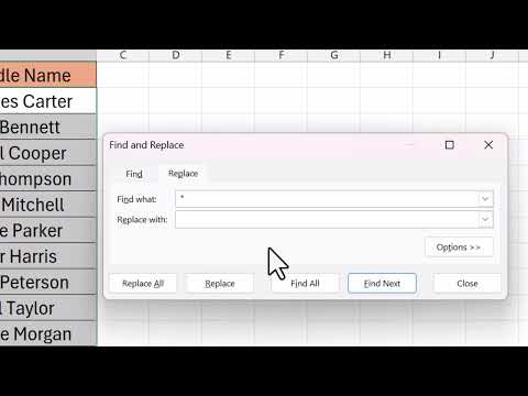 How to remove middle initial from full name in Excel