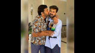 Ram Charan with his father Chiranjeevi #ram charan #chiranjeevi #ytshorts #trending #shorts