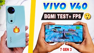 Vivo v40 5G Bgmi Pubg Test | Bgmi graphics settings | vivo v40 Bgmi gaming Battery test