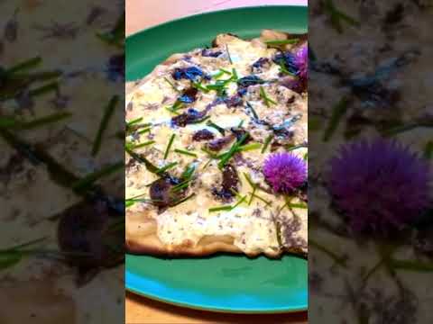 Chive flower flatbread with wild ramps #shorts