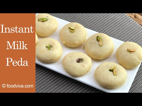 Milk Peda Recipe (Instant Peda without Condensed Milk) - using Milk Powder, Milk, Sugar