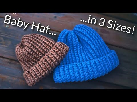 Baby Beanie Hat in 3 sizes | EASY Crochet Tutorial