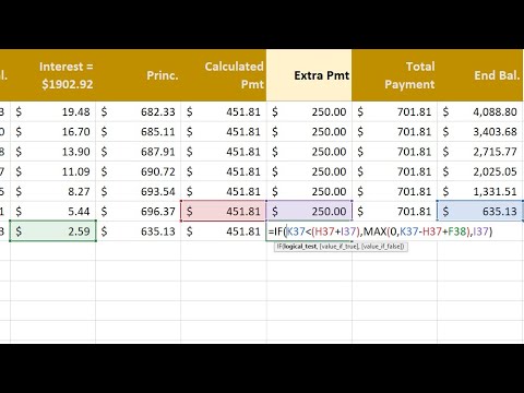 More IF Functions to Calculate the Final Car Loan Payment in the Amortization Schedule