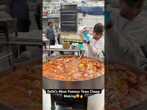 Delhi’s Most Famous Tawa Chaap Making😍🔥|| Indian Street Food