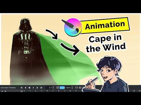 Animating Darth Vader's Cape in the Wind | KRITA Looping Animation Tutorial