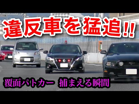 違反車を猛追して捕まえる覆面パトカー‼️ 加速と車線変更が凄い⁉️　[警察 取り締まり 高速道路]