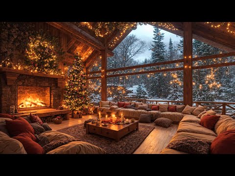 Smooth Christmas Jazz Instrumental Music with Crackling Fireplace Sounds 🔥 Cozy Christmas Ambience 🎄