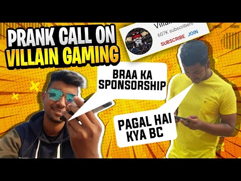 PRANK CALL ON VILLAIN GAMING 😂||BEST PRANK EVER IN FREEFIRE🤣 || MUST WATCH