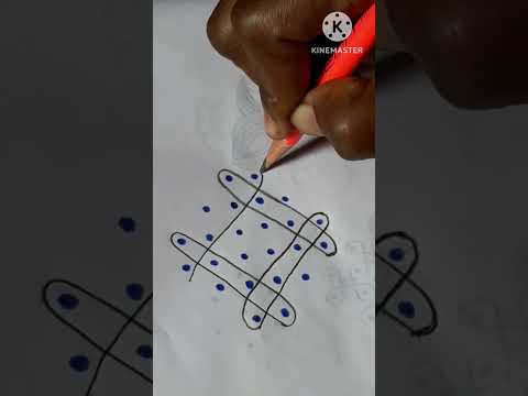 easy rangoli with 6×2 dots #shorts #ytshorts#trending