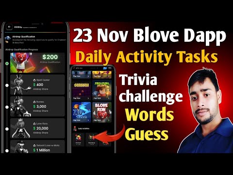 23 Nov Blove Dapp Trivia challenge & words guess combo | BLove  Daily Activity Today, crypto mining