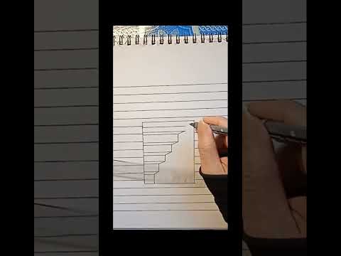 How to draw 3D Stairs #shorts