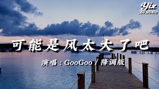 GooGoo - 可能是風太大了吧（可能是風太大了吧，眼淚才會止不住的流，是我太差了吧，所以不能夠把你給擁有）「動態歌詞 / 降調版音樂」♪