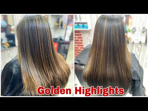 Hair Colour Highlights (Hindi) How to do golden Highlights ( waiving technique)colour hair