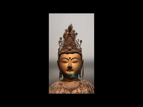 【重要文化財】《菩薩立像》Bodhisattva鎌倉時代・13世紀木造、金泥塗・彩色・截金、玉眼、 唇に水晶 東京国立博物館