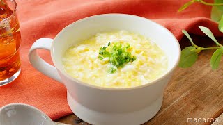 【たまご雑炊】5分で完成！レンジで簡単！忙しい朝にもおすすめ♪一人分をパパッと｜macaroni（マカロニ）