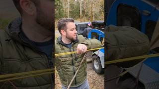 Camping Hack | Easy Rain Tarp/Canopy Guy Line Setup #campinghacks #slumberjack #campingintherain