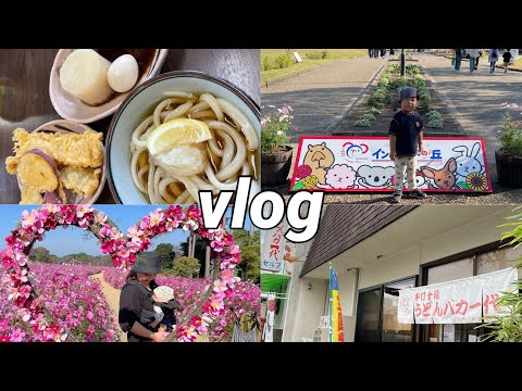 ［家族vlog］2人目産まれてから初めての旅行🚗/淡路島イングランドの丘🐨/香川でうどん巡り