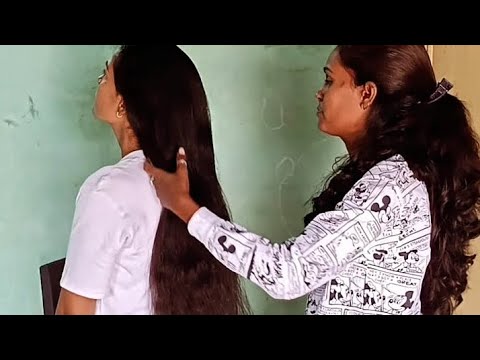 ur  favorite Rapunzel washing hair together #rachana #krisha