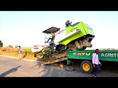 Paddy harvesting | Claas harvester | John Deere & Mahindra Tractors