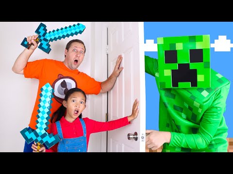 Minecraft Creeper Invasion: Andrea's Adventure to Save the Day!