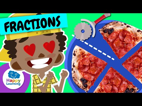 FRACTIONS | Math for Kids | Happy Learning 🍕📏 #fractions #math #numbers