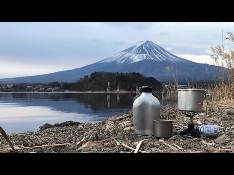 湖畔で朝コーヒー