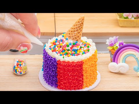 Amazing Rainbow Cake | Decorating Satisfying Chocolate Cake Miniature by Lotus Cakes