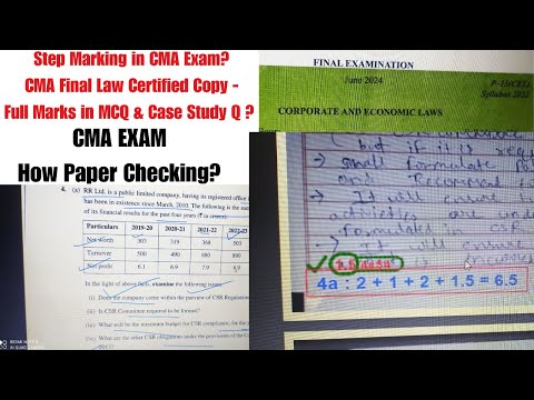 Paper Checking in CMA EXAM? Step Marking in CMA Law Subject CMA Final Law Certified Copy Answer Copy