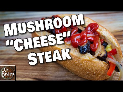 EASY Mushroom "Cheesesteak" Sandwich with DRIED SHROOMS:  100% Plant Based!