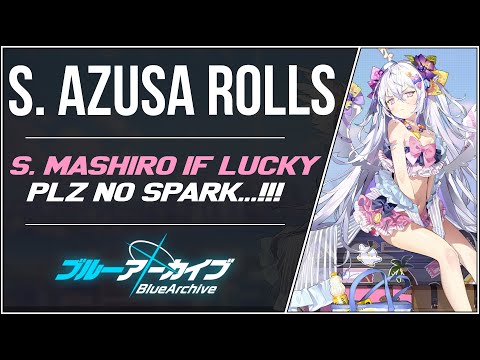 Summer Azusa Pulls + Summer Mashiro If I'm Lucky. Plz No Spark Again, Big Pray | Blue Archive