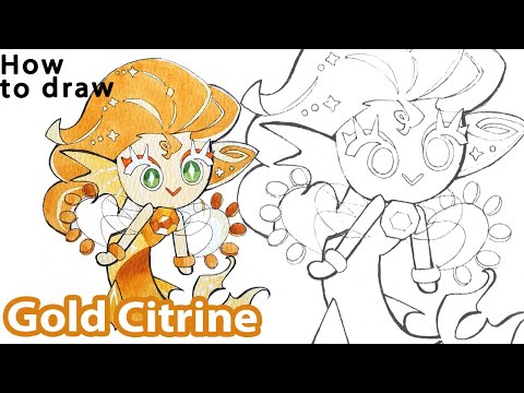 How to draw Gold Citrine | Cookie Run Kingdom | Coloring included