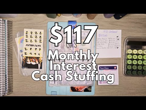 $117 Monthly Interest Cash Stuffing | #savingschallenges #savings #budgeting #cashstuffing #trending