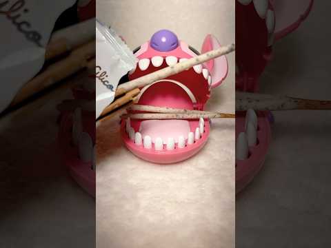 ASMR LILO AND STITCH DENTIST EATING POCKY COOKIES AND CREAM