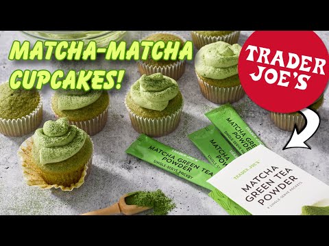 Matcha Cupcakes with Matcha Green Tea Frosting | Easy Trader Joe's Recipe