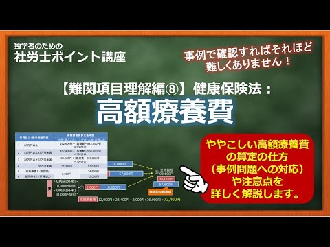 【社労士（難関項目理解編⑧）】健康保険法：高額療養費