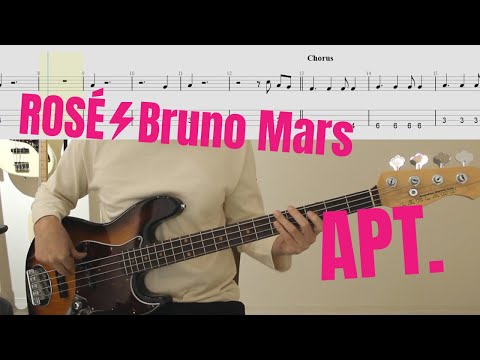 Your BASS practice is getting more fun👍│ROSÉ & Bruno Mars - APT.│BASS TAB