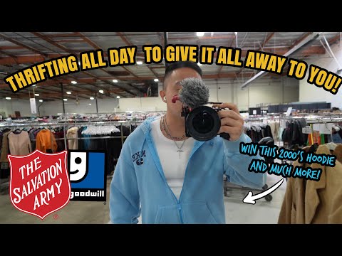 Trip to MASSIVE Thrift warehouse for Vintage shopping vlog and GIVING IT ALL AWAY!