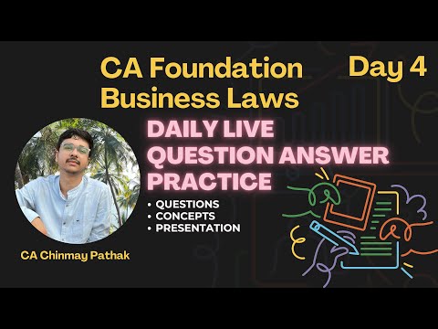 Day 4 - Daily Question Practice Business Laws CA Foundation June/Dec-24 #cafoundation #businesslaws