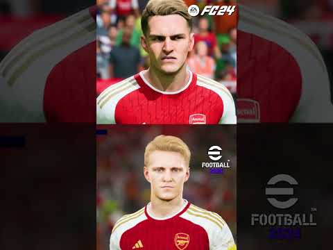 EA FC 24 vs eFootball 2024 - Arsenal player faces #easportsfc24 #efootball2024